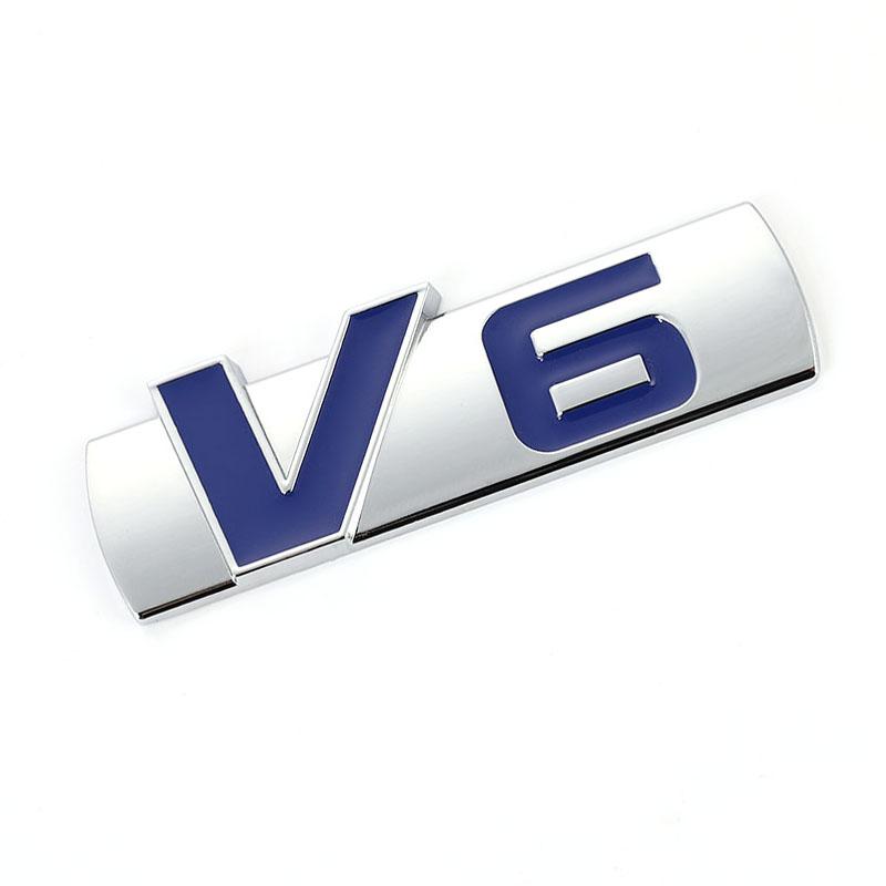 3D Car V6 Logo Sticker Emblem Auto Badge Decal V6 Styling