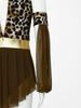 Girls Prehistoric Costume Leopard Print Dress with Built-in Briefs & Oversleeves Metallic Gloss for Performance