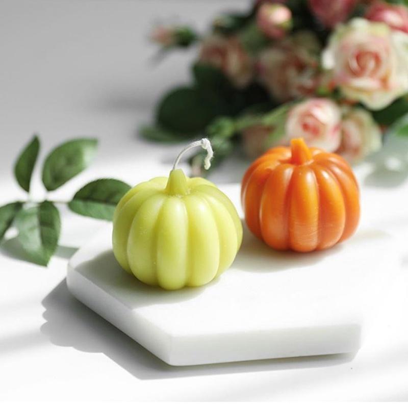 Silicone Mold DIY Pumpkin Shaped Candle Mold Home Decoration Small Candle Resin Soap Molds