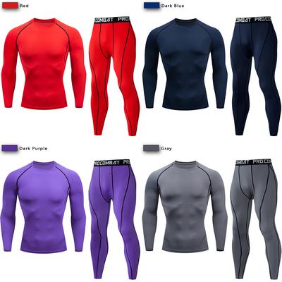 2 stuks compressie sportkleding voor heren GYM Tight Sports Yoga Sets Workout Jogging MMA Fitness Kleding Trainingspak Broeken Sporten