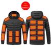 Men's Multi-Zone Hooded Electric Heated Cotton Coat with Long Sleeves