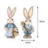 2x Künstlicher Stroh Hase Souvenir Häschen Figur Ostern Stroh Hase Ornamente für Osterfeiertagsfeier Haushaltsdekoration
