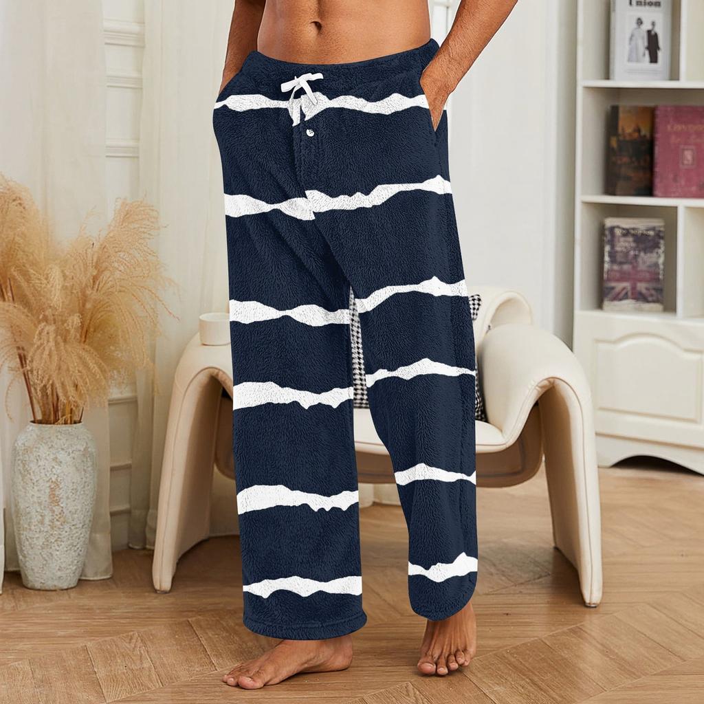 Men's Allover Printed Home Pants Sleeping Pajama Pants Long Pants Pajama Pants