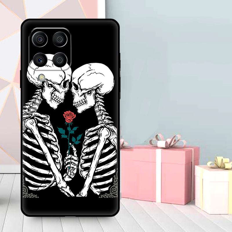 Skeleton Skull Kiss Case For Samsung Galaxy M16 M31 M21 M13 M33 M53 M15 M35 M55 M36 M56 M12 M32 M52 M14 M34 M54