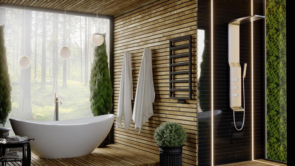Luxrad Atria Bathroom Radiator 870 X 500 Mm Matt Black Page.