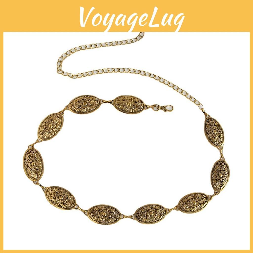 Classic Metal Woman Waist Chain With Embossed Pattern Casual Fashion Accessory