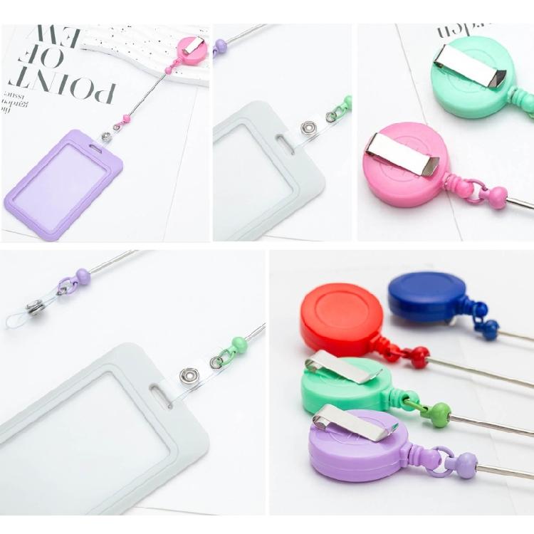 Portable Keychain with Retractable Beaded String Personalized Keyring Accessory