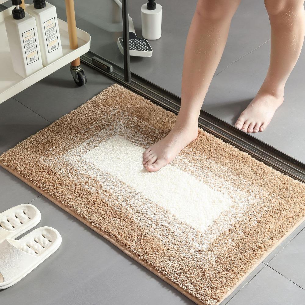 Gradient Bathroom Cashmere Thickening Mat Bath Non-slip Carpets In Wash Basin Bathtub Floor Rug Shower Room Doormat Memory Foam 3D Pad
