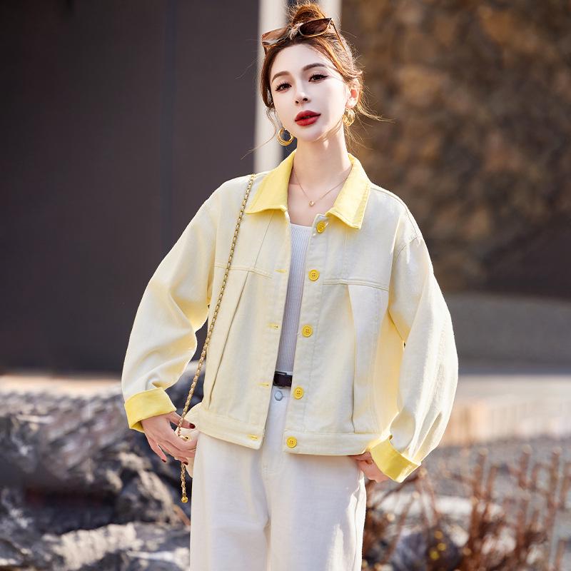 2025 Spring Women's Korean Slim Fit Washed Cotton Casual Jacket