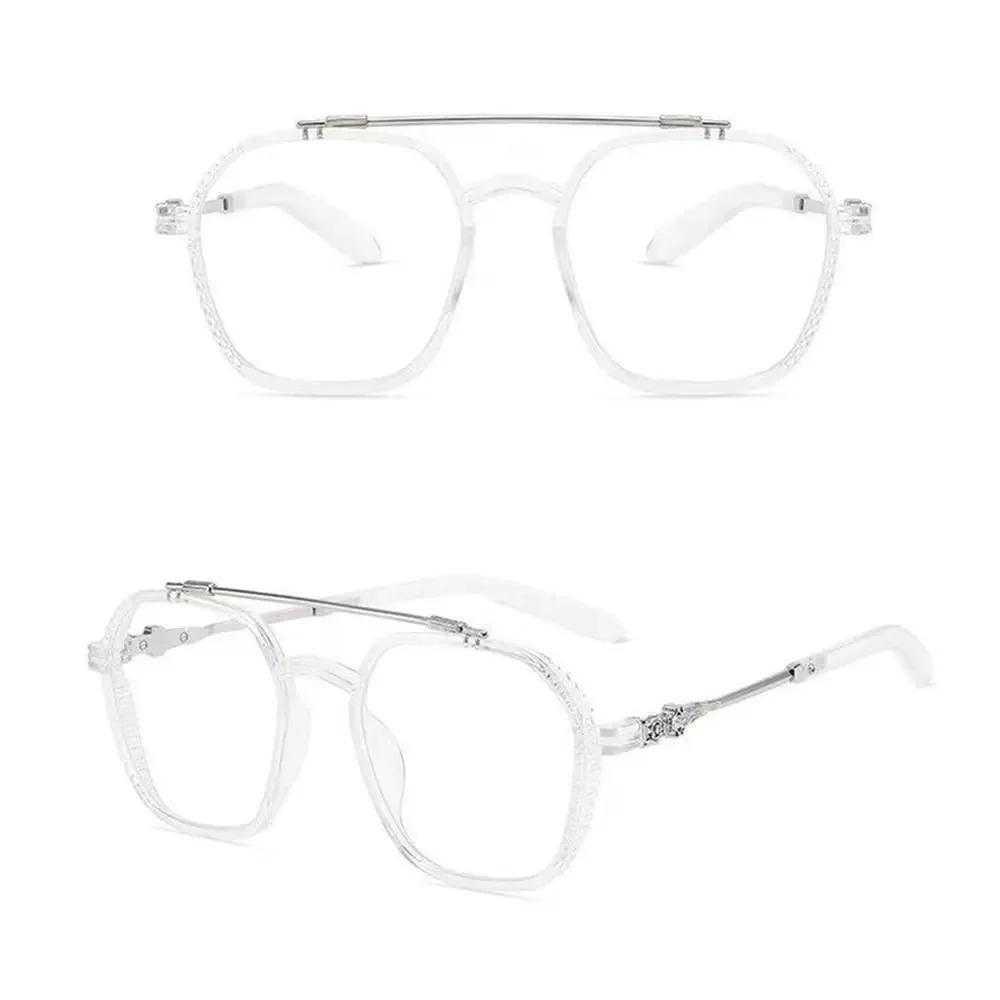 Durable Anti-Blue Light Glasses Portable Plastic+Metal Computer Goggles Eye Protection Large Framed Glasses For Men Women