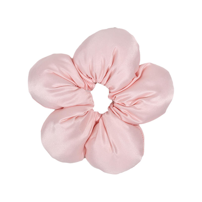 Trendy Oversized Blue Flower Scrunchie Headdress Women Girls Design Rubber Elastic Hair Band Vacation Hair Accessories