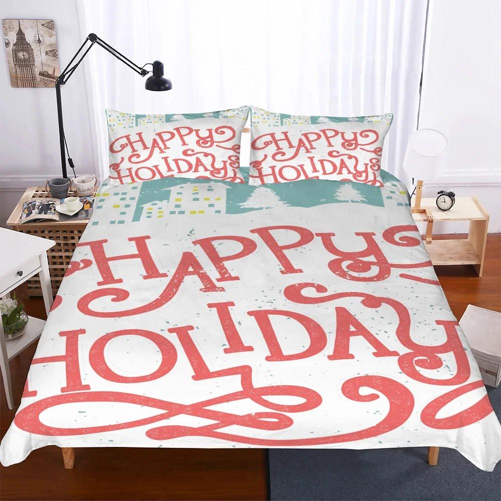 Quilt Cover Set Christmas Snowflake Deer Dekbed Overtrek Adult Queen King Size Bedding Set Duvet Cover Pillowcases Home Textiles