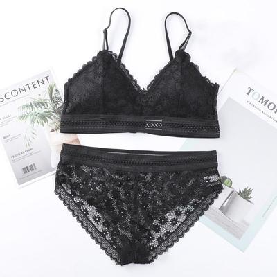 Damen Spitze BH-Sets Nahtlose Unterwäsche Rückenfreies Top Sexy Höschen Gepolstertes Ultradünnes Bralette Damen