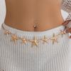Ingemark Punk Vintage Metall Seestern Blütenblatt Blume Taillenkette für Damen Sommer Strand Bikini Bauchgürtel Y2K Schmuck Zubehör