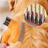 Dog Comb One-click Dog Brush Double Row Rake Combs for Dogs Hair Knot Cleaning Self Cleaning Dogs Rake Comb Pet Grooming Brush
