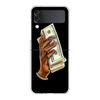 Phone Cover For Samsung Galaxy Z Flip 6 5 4 Case Transparent For Samsung Z Flip 3 Hard PC Foldable Shell USD Dollar Cash Luxury