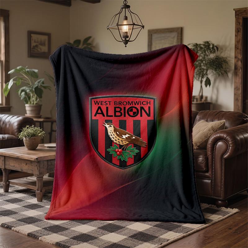 West Bromwich Albion Football Print Flannel Blanket Soft Warm Sofa Bed Throw Blanket For Home Office Bedroom