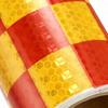 10CMx10M Car Sticker Safety Red Yellow Grid Reflective Decal Warning Reflective Stickers Car Body Film Reflective Strip Decor