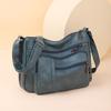 Retro Women's Shoulder Bag Solid Color Multi Pocket Storage for Middle-aged and Elderly Mothers Crossbody Bag Small Square Bag