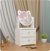 Portable Desktop Makeup Mirror & Skincare Organizer with Dustproof Storage for Cosmetics, Lipsticks, and Jewelry