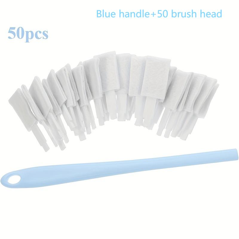 Pack Disposable Crevice Cleaning Brushes with Replaceable Heads - Multi-Surface Detail Scrub Brush Set for Toilet, Kitchen,Patio