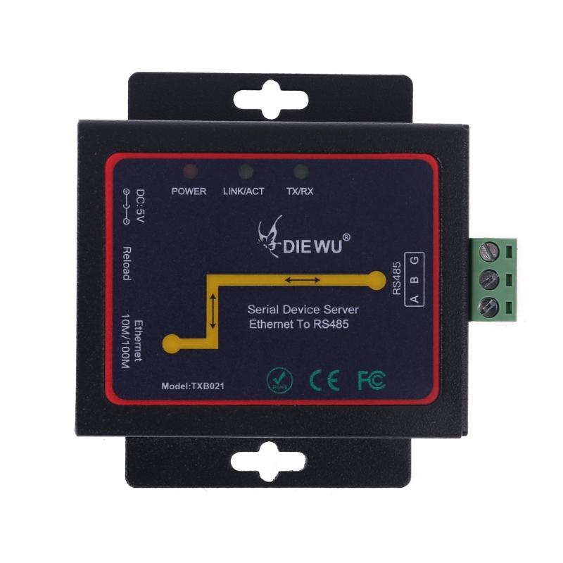 Serial Server RJ45 To RS485 LAN Ethernet Converter Module with Built-in Webpage US Plug Adapter