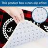 Red Plaid Kitchen Mat, European Style Flannel Non-Slip Soft Rug with Sponge for Kitchen Bathroom Floor Decor