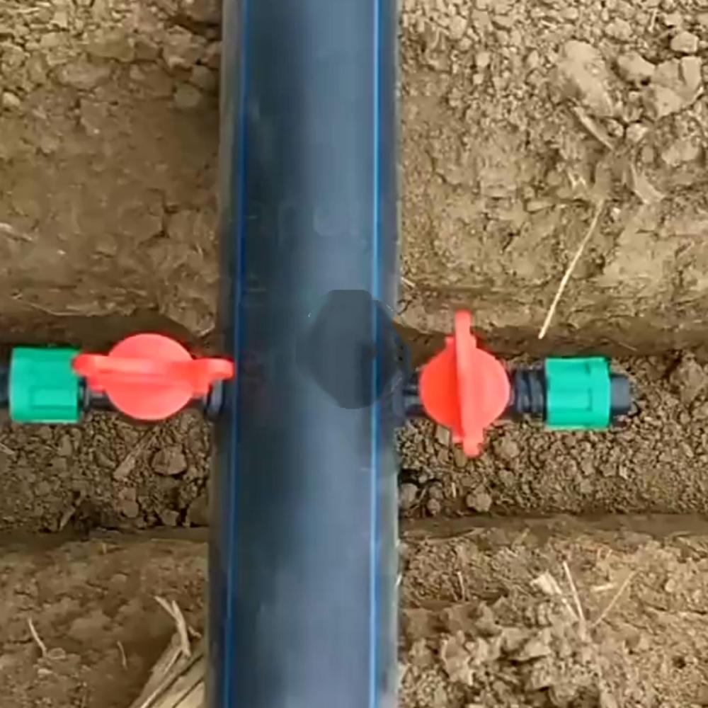 16mm Drip Irrigation Tape Locking Bypass Valve with T-ring DN17mm PE Pipe Bypass Straight Connector for Micro-Irrigation Tape