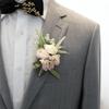 Mori-Style Korean Camellia Wedding Boutonniere & Bridesmaid Wrist Corsage Set