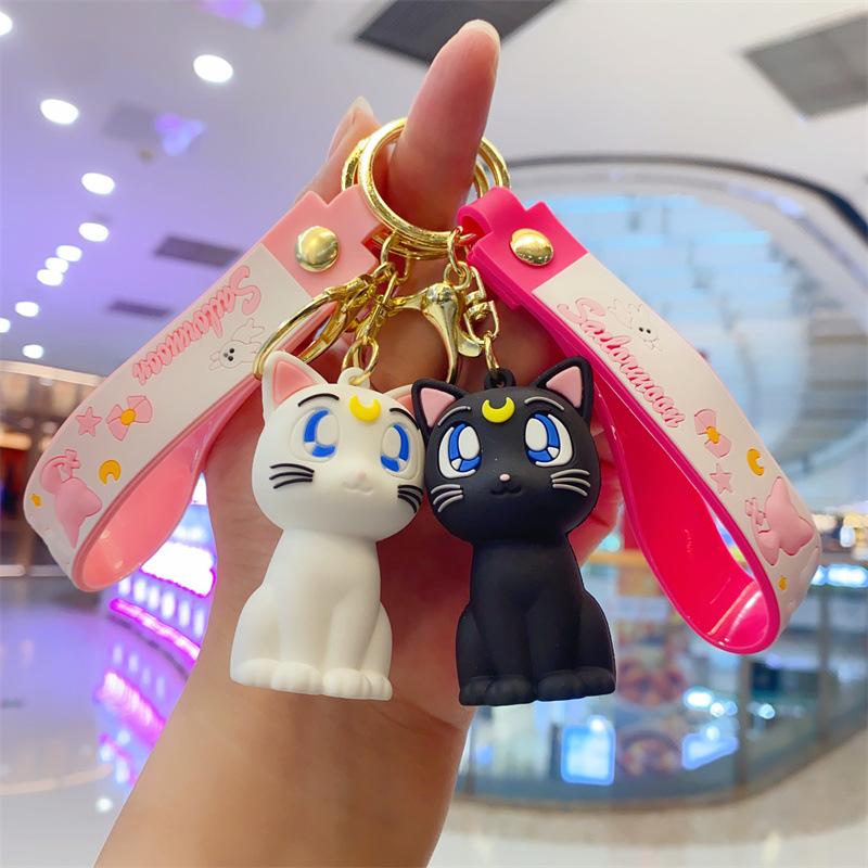 New Cute Sailor Moon Keychain Cartoon Epoxy Doll Bag Pendant Key Ring Small Gift