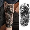 1 Sheet Creative Lion Temporary Tattoos For Men Women Adult, Waterproof Realistic Temp Fake Tattoo Sticker Long Lasting Body Art