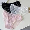 Bow Lace Flower Panties Transparent Lace Mesh Briefs Thin Women Underwear  Girl