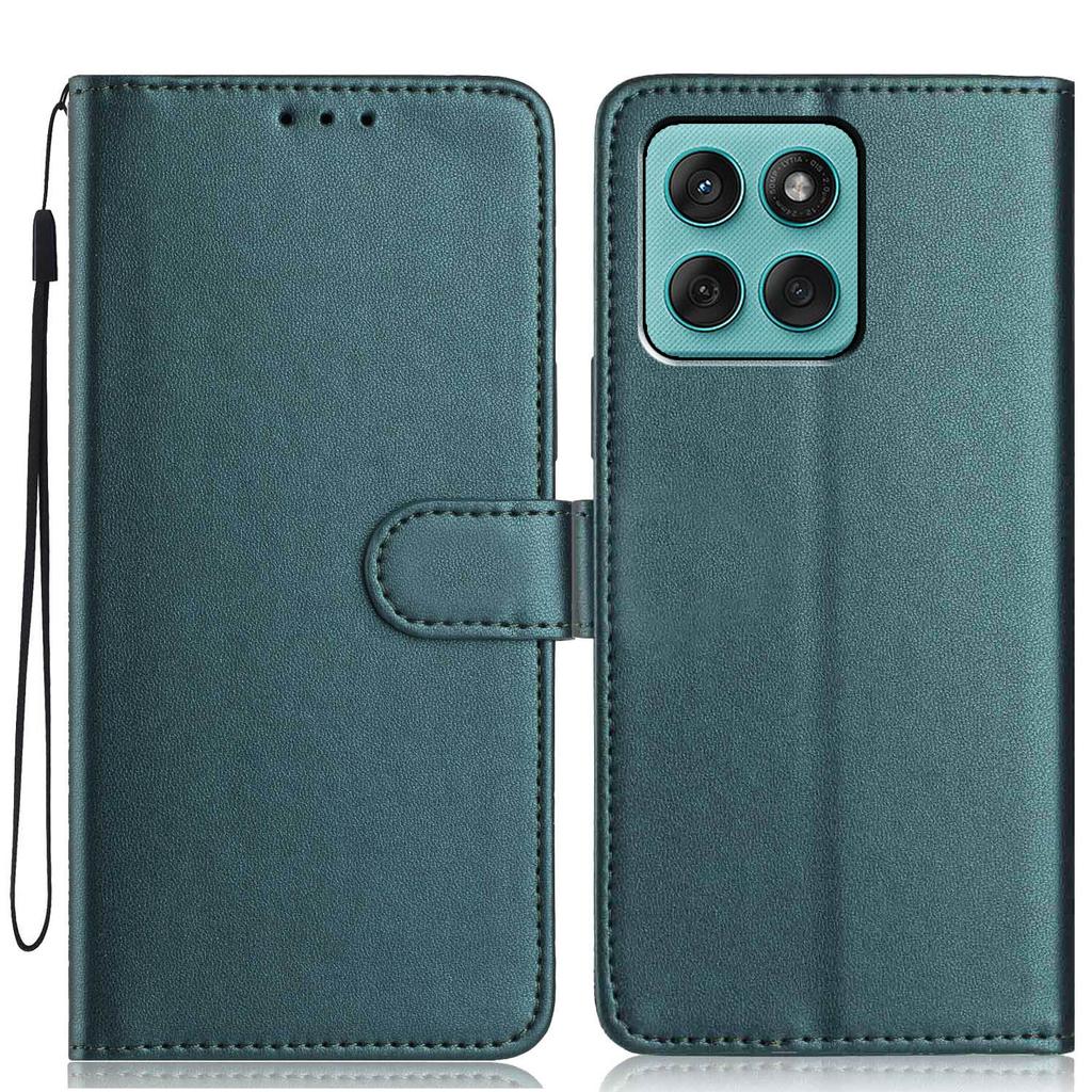 Etui portfelowe dla Motorola Edge 60 Fusion 5G/60 5G/Edge (2025) 5G Jednokolorowe Skórzane Etui Stojące na Telefon z Paskiem/Wieloma Przegródkami na Karty