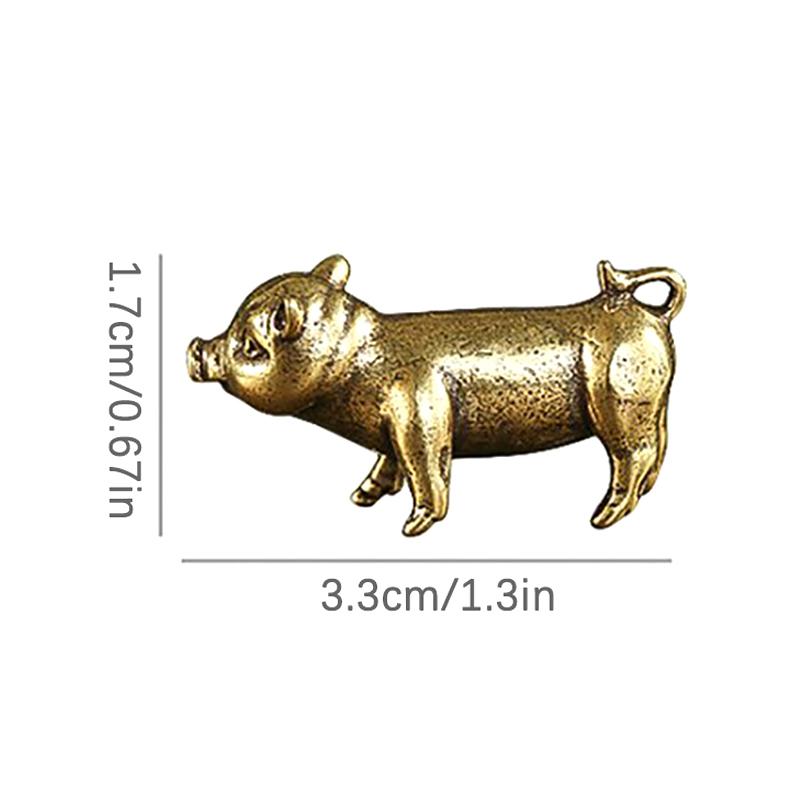 Messing Kreative Små Bronse Gris Figurer Kinesisk Zodiak Gris Ornamenter Metallanheng Ornamenter Skrivebordsdekorasjon Hjemmedekor