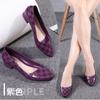Moda Dos Formas cuñas pvc impermeable ballet mujer flats poco profundas zapatos de gelatina mujer mocasines tacones gruesos cuadros caramelo bailarina talla35-41