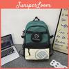 Fashion Color Blocked Letter Print Student Leisure Backpack With Coin Pursefor Teens And Adults