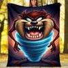 1pc Taz3 Theme Soft Flannel Throw Blanket - Digital Print, Polyester, Cozy for All Seasons, Perfect for Outdoor, and Travel