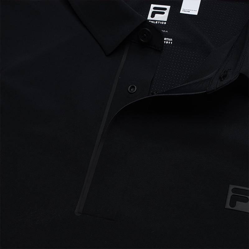 FILA Fitness Cool Dry Simple Polo Shirt Men tops Deep-Black A51M631101FBK