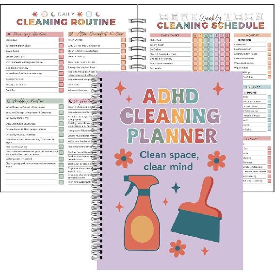 Планировщик уборки при СДВГ | График уборки дома для взрослых | Ежедневный, еженедельный, ежемесячный, годовой чек-лист уборки | Расхламление, организация, семья | СДВГ