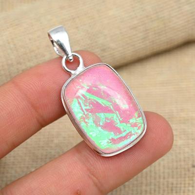 Rosa australischer Triplet Opal Edelstein 925 Sterling Silber handgefertigter Schmuck Gedenkanhänger
