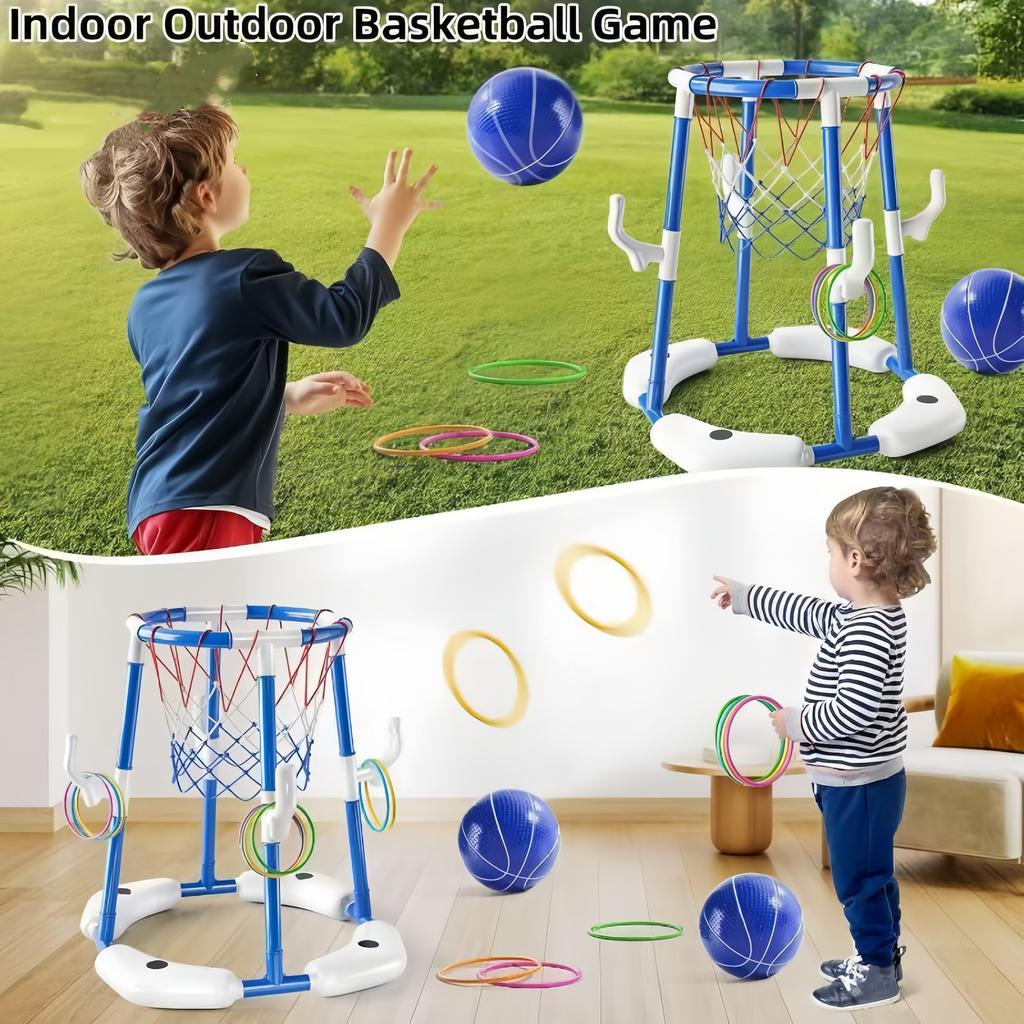 2-In-1 Floating Pool Basketball Stand - Blue And Red Outdoor Water Games, Suitable For Family Entertainment Outdoor Water Basket