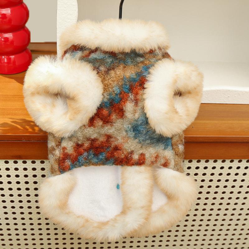 New Autumn-winter Pet Clothing - Double-layered Insulated Cardigan Jacket for Outdoor Use - Suitable for Pugs, Teddy Bears and Other Dogs.