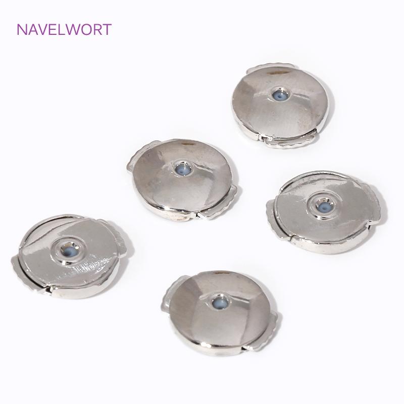 4/8PCS 18K Gold Plated Brass Round Earring Back Stopper,Accessories For Earrings,For Jewelry Making Supplies DIY Earring Making