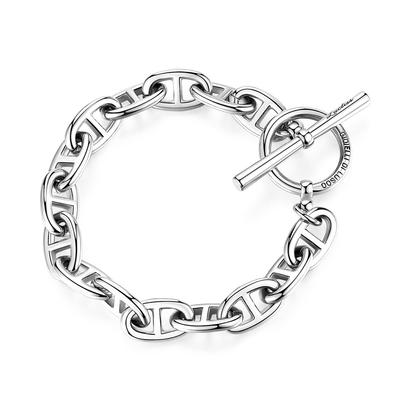 Chain Bracelet Anchor Chain Bracelet Bracelet Silver Surgical Stainless Steel 316L Men's