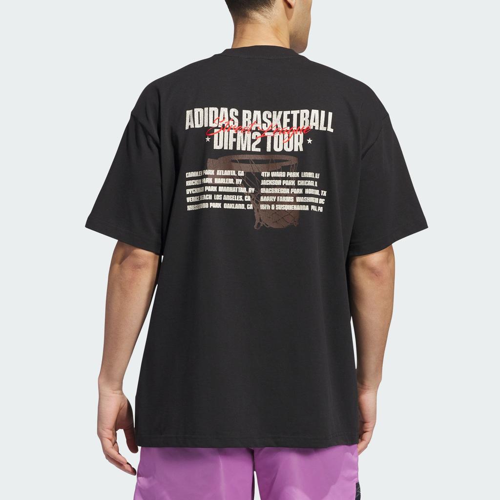 Adidas Anthony Edwards Series Basketball FW24 Letter Logo Print Crew Neck Short Sleeve T-Shirt Men Tops Black IY1593