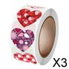 3x500x Heart Stickers Roll Adhesive for Present Packaging DIY Crafts 2.5cm Style B