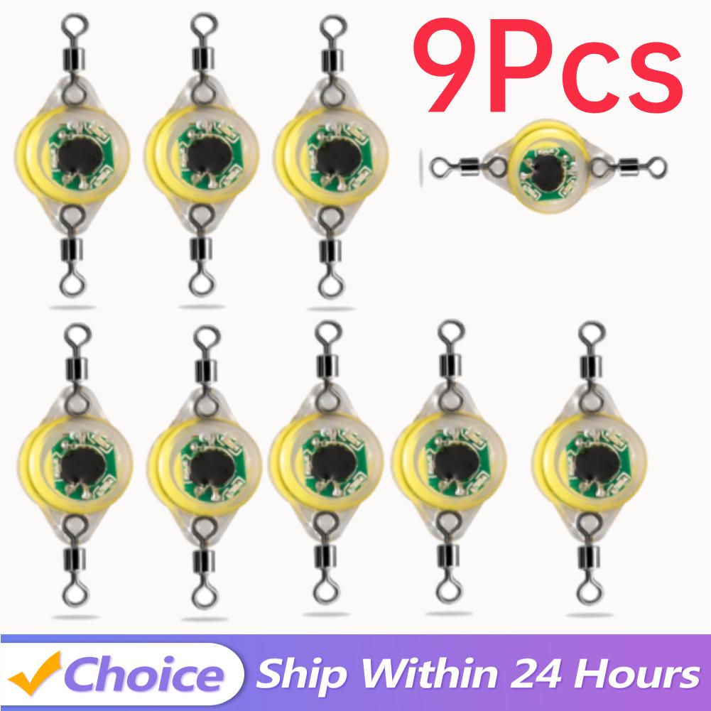 5-2PCS LED Fishing Lure Light Flashing 4Color Deep Drop Underwater Eye Shape Fishing Squid Fishing Bait Luminous Attracting Fish