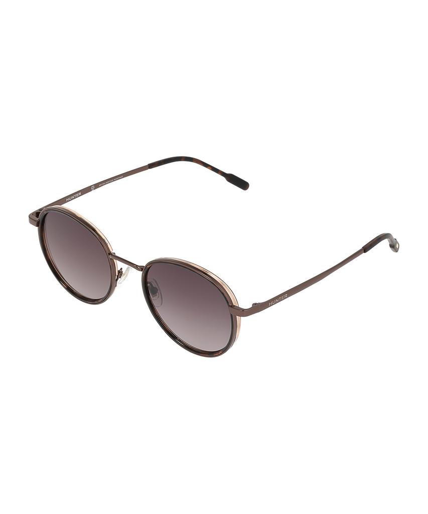 Heonteoaiweeo [Unisex] Round Titanium Sunglasses - Havana Htc32