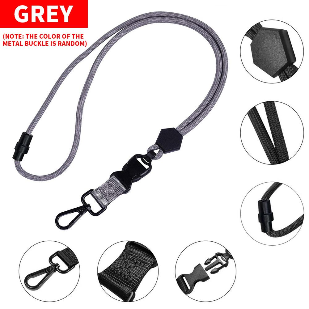 1PC Heavy-duty Adjustable Metal Hook Round Rope Hanging Rope Detachable Detachable Buckle Mobile Phone ID Hanging Rope