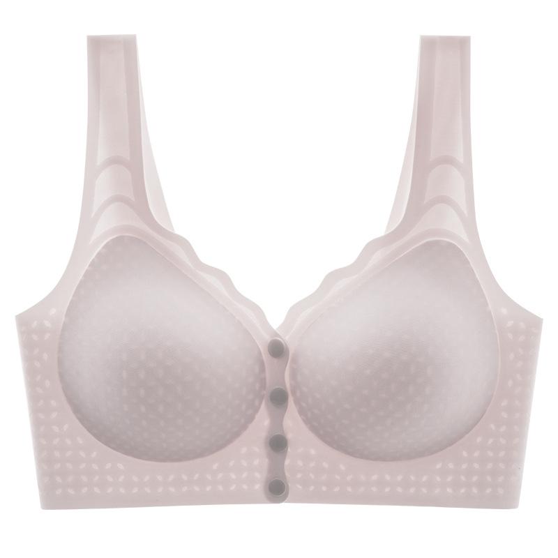 

Full cup front buckle bra without steel ring large size middle-aged and elderly bra comfortable and breathable sleep L/36CD